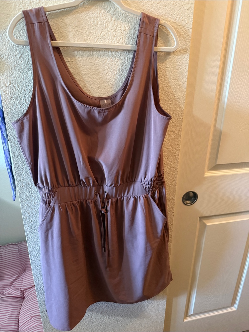 Alia Mauve Sleeveless Drawstring Bodysuit